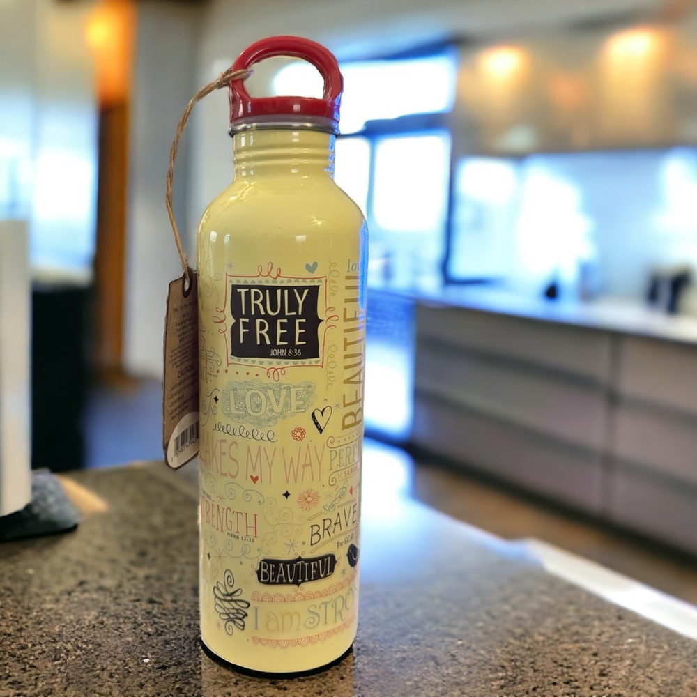 Dayspring Christian Stainless Steel Water Bottle John 8:36 NWT 20oz